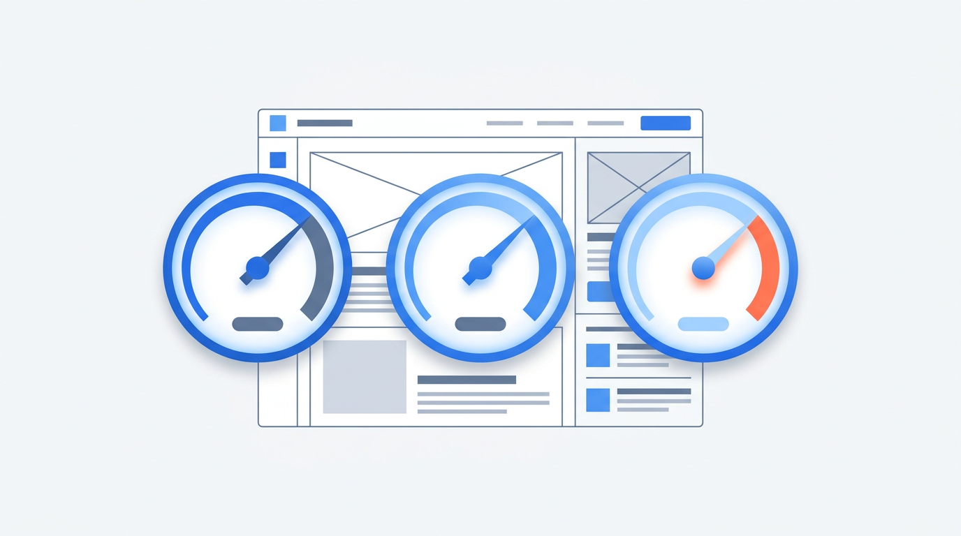 Featured illustration for the RankThrottle Technical SEO blog “Core Web Vitals Explained: How Page Speed Affects Your…